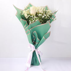 Elegance Bouquet - White Roses - TCS SentimentsExpress