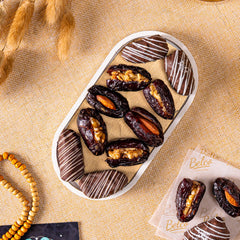 Ramadan White Oval Tray With Dates - TCS SentimentsExpress