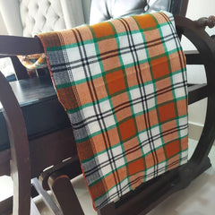 Mustard Plaid Check Woven Throw