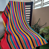 Multicolored Stripe Woven Boho Throw