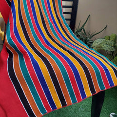 Multicolored Stripe Woven Boho Throw