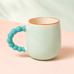 Blue Beaded Handle Mug