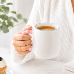 Pink Beaded Handle Mug