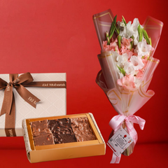 Dove Grey Chocolate Bark Box with Pink Pastel