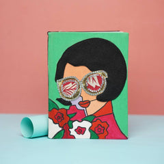 Pretty Face- Hand Painted Diary