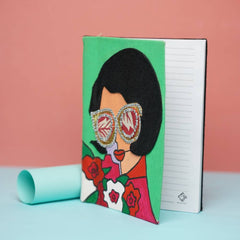 Pretty Face- Hand Painted Diary