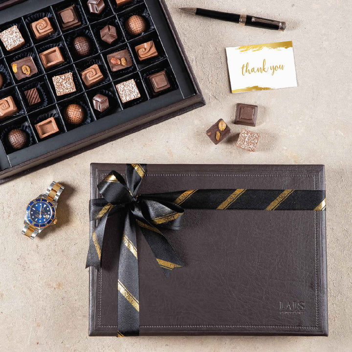 Brown Leather 24 pcs with Choc Classics by Lals - TCS SentimentsExpress