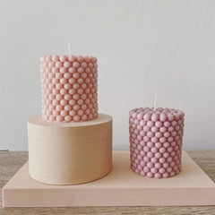 Cylindrical Bubble Candle and Pink Pastel Bouquet - TCS SentimentsExpress