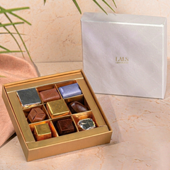 Dove Grey Leather Box of 9 Pcs