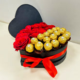 Heartfelt Ferrero and Roses Box - TCS SentimentsExpress