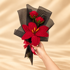 Red Blooms - Crochet Bouquet