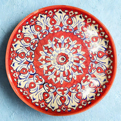 Red Serving Plate - Multani Pottery