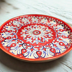 Red Serving Plate - Multani Pottery