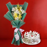 Vibrant Combo - Yellow Glads and Black Forest Cake - TCS SentimentsExpress