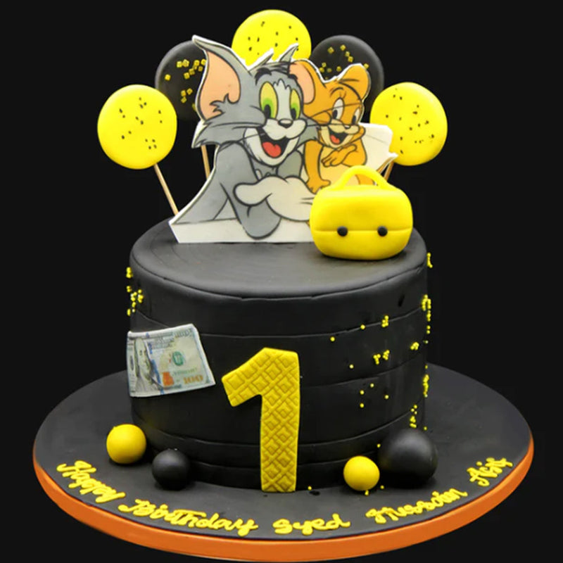 Personalized Tom & Jerry Theme Cake 5lbs by Sacha&