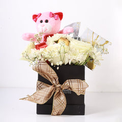 Sweet Sentiments Teddy & Floral Gift Box