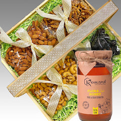 Healthful Delight: Dry Fruit Basket and Raw Flora Honey