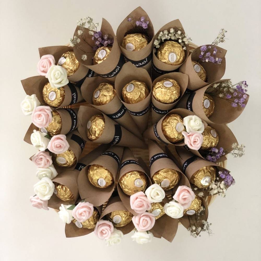 Mini Delight Ferrero Rocher Bouquet (Single Chocolate) - TCS SentimentsExpress