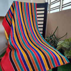 Multicolored Stripe Woven Boho Throw