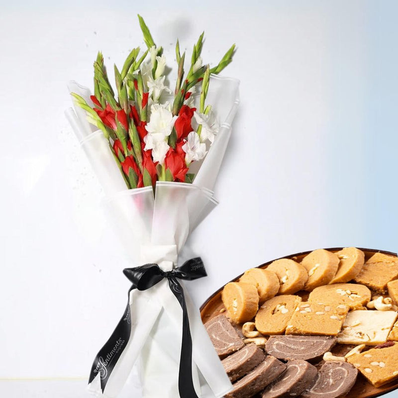 Sweet Delight - Patisa Assortment with Simply Bright Bouquet