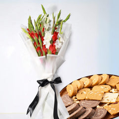 Sweet Delight - Patisa Assortment with Simply Bright Bouquet - TCS SentimentsExpress