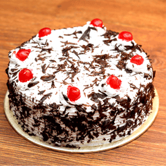 Black Forest Cake 2lbs & Simply Bright Bouquet