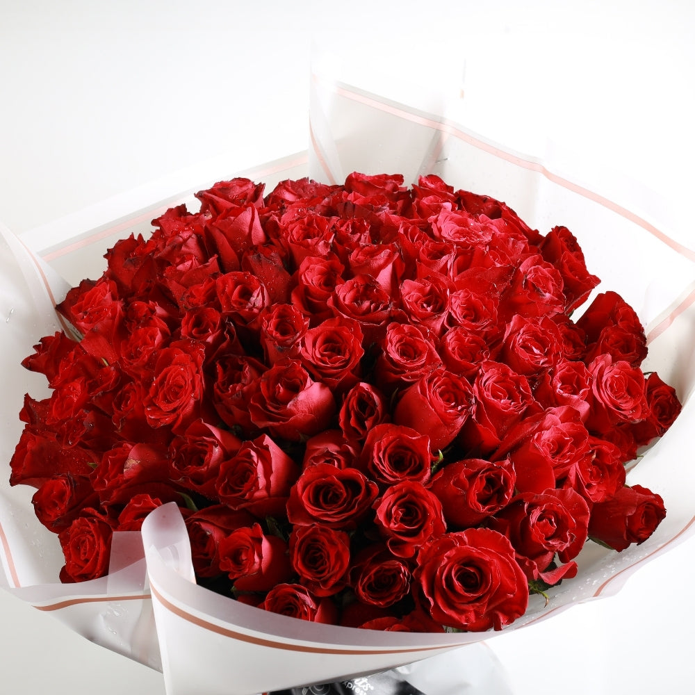 Glamorous 100 Roses For Love - TCS SentimentsExpress