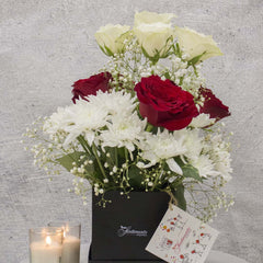 Divine Roses - Red and White Roses - TCS SentimentsExpress