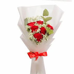 6 red roses bouquet