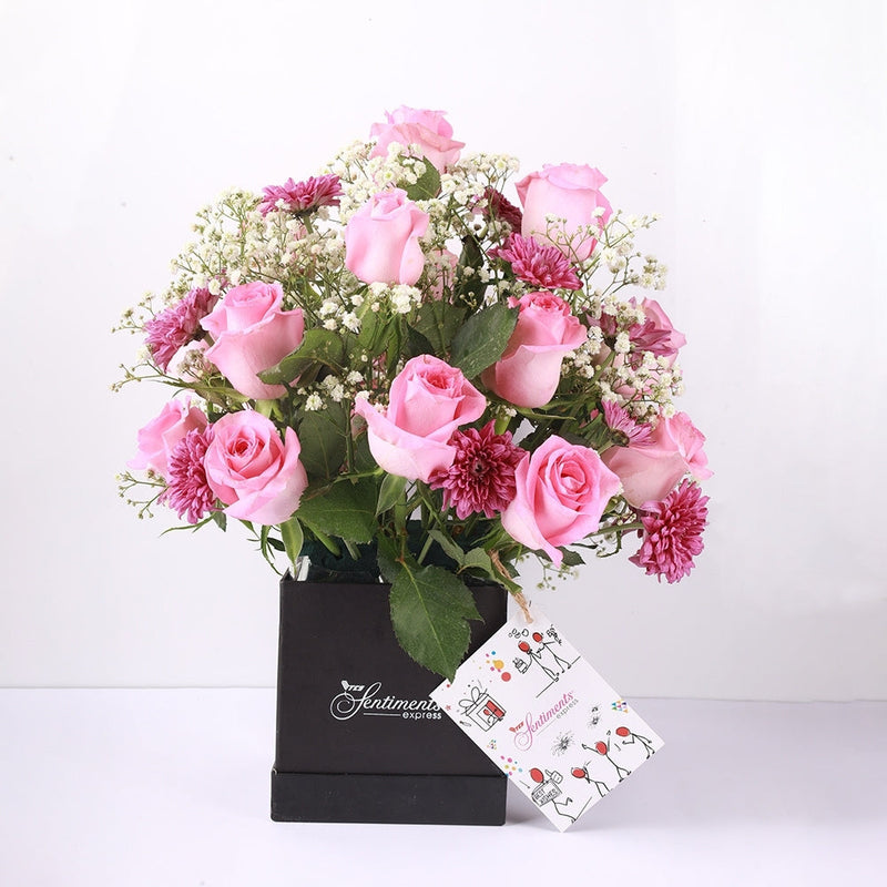 In Harmony - Imported Pink roses and Chrysanthemums