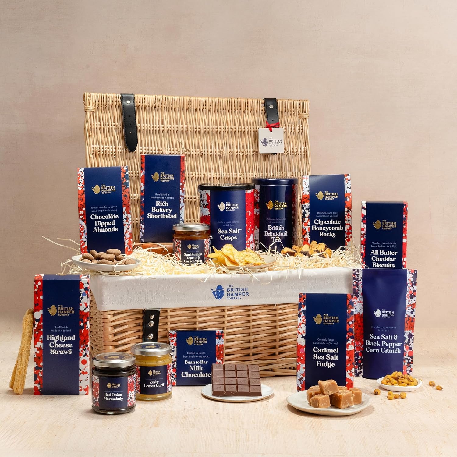 Luxury English Treats Gift Hamper - Vegetarian Afternoon Tea Gift, Perfect for Birthdays, Thank You, Mother’S Day, New Home, Easter, Includes Biscuits, Chocolate & Tea