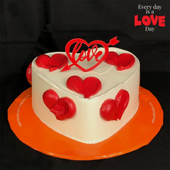 Heart-Shaped Chocolate Cake with Love Topper (2 lbs)