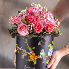 In Harmony - Pink Roses and Chrysanthemums