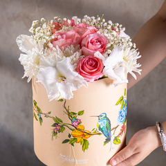 Touch of Class - Pink Roses and White Chrysanthemums - TCS SentimentsExpress