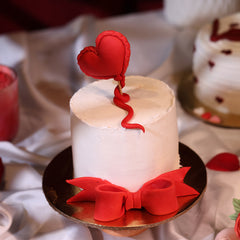 Bow and Heart Theme Cake - 1.5 Lbs