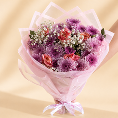 Blossoming Dreams Bouquet: Gypso & Chrysanthemum