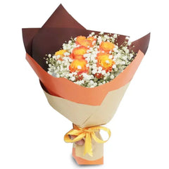 Bouquet of beautiful 6 orange roses