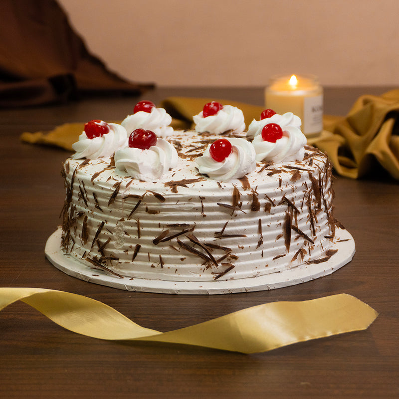For Tenderness Black forest cake and Chrysanthemums