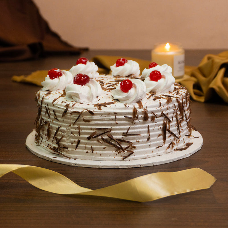 For Tenderness Black Forest Cake And Chrysanthemums - Same Day Delivery
