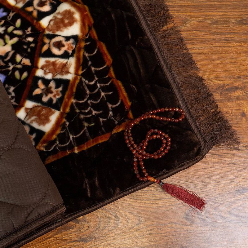 100 Beads Tasbeeh (Aqeeq) with Foamed Prayer Mat