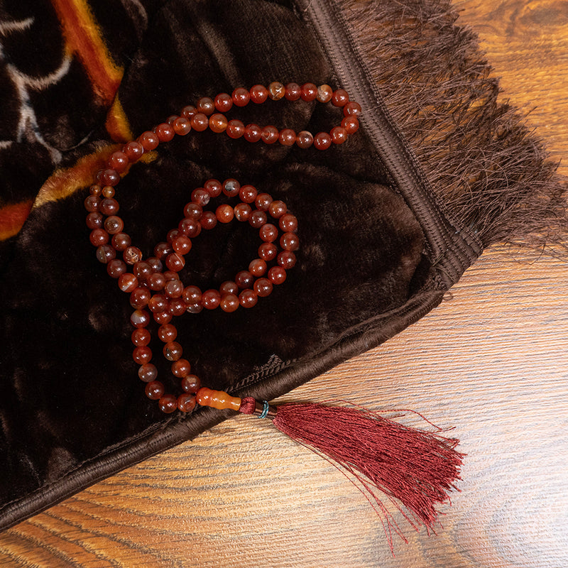 Tasbeeh (Aqeeq) - 100 beads + Foamed Prayer Mat