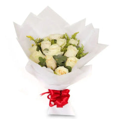 Dozen White Roses Bouquet