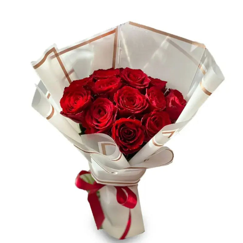 Dozen red roses for loved one