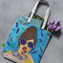 Eco-friendly Hand-Made oh girl Tote Bag