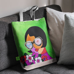 Eco-friendly Hand-Made Pretty Girl Tote Bag