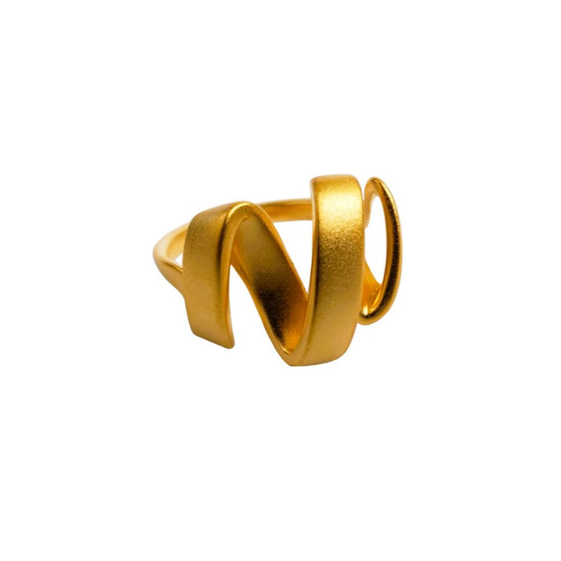 Flowing Around Ring Gold Plated