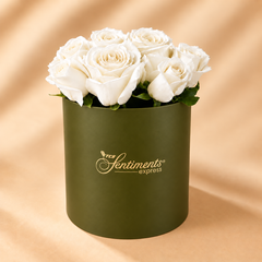 Golden Glow Box - White Roses