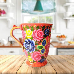 Hand Painted Orange Jug by Urban Truck Art