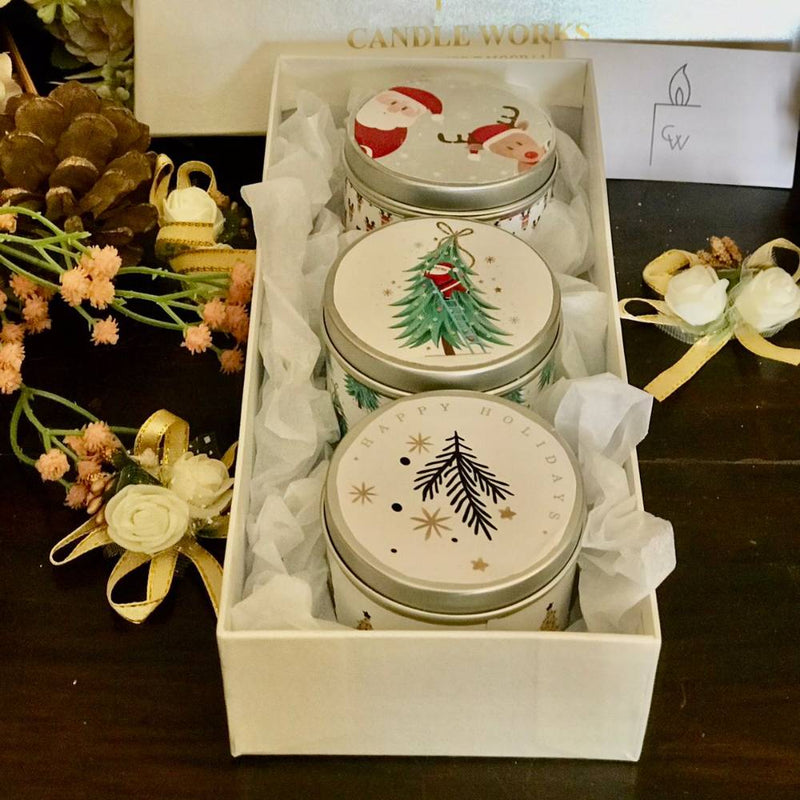 Holiday Hearth - Small tin Box of 3 Tins