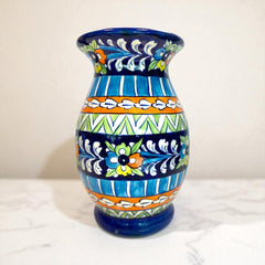 Majestic Blue Pottery Half Vase - Multani Pottery